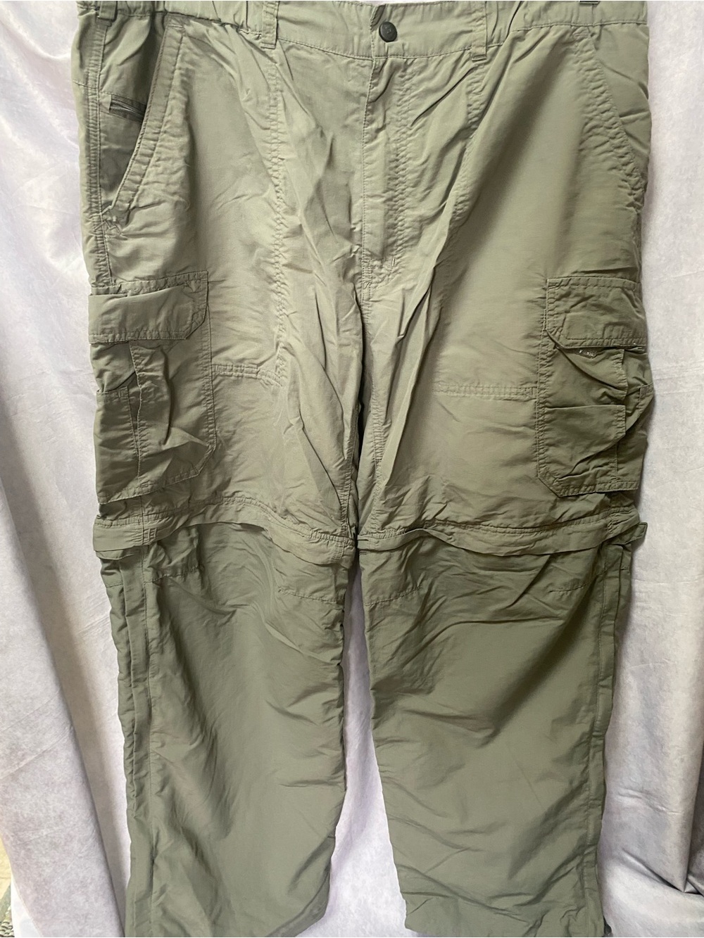 REI Mens Olive Green Cargo Pants - Lightweight Outdoor Utility size XL-30L